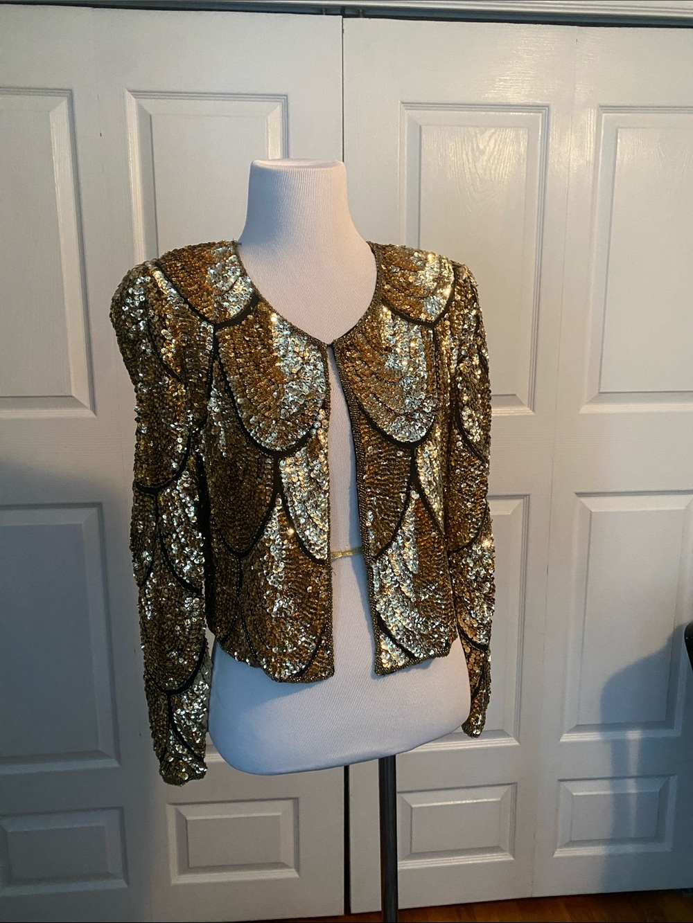 swee lo New York Black Silk Beaded Jacket Top - S